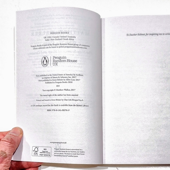 Why We Sleep: The New Science of Sleep and Dreams by Matthew Walker Penguin 2018 - Picture 6 of 12